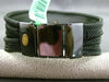 ESTATE .11CT DIAMOND 18K ROSE GOLD 3D HEART MESH STAINLESS STEEL BANGLE BRACELET