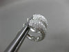 ESTATE WIDE & LARGE 2.98CT DIAMOND 18K WHITE GOLD MULTI ROW HUGGIE HOOP EARRINGS