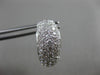 ESTATE WIDE & LARGE 2.98CT DIAMOND 18K WHITE GOLD MULTI ROW HUGGIE HOOP EARRINGS