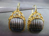 ESTATE LARGE .30CT DIAMOND 14K BLACK & YELLOW GOLD BASKET WOVEN HANGING EARRINGS