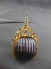 ESTATE LARGE .30CT DIAMOND 14K BLACK & YELLOW GOLD BASKET WOVEN HANGING EARRINGS