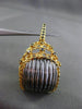 ESTATE LARGE .30CT DIAMOND 14K BLACK & YELLOW GOLD BASKET WOVEN HANGING EARRINGS