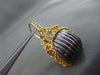 ESTATE LARGE .30CT DIAMOND 14K BLACK & YELLOW GOLD BASKET WOVEN HANGING EARRINGS