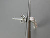 ESTATE .78CT ROUND & MARQUISE DIAMOND 18KT WHITE GOLD HALO HANGING EARRINGS VVS