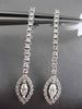 ESTATE .78CT ROUND & MARQUISE DIAMOND 18KT WHITE GOLD HALO HANGING EARRINGS VVS