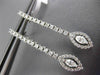 ESTATE .78CT ROUND & MARQUISE DIAMOND 18KT WHITE GOLD HALO HANGING EARRINGS VVS