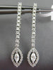 ESTATE .78CT ROUND & MARQUISE DIAMOND 18KT WHITE GOLD HALO HANGING EARRINGS VVS