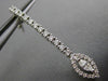 ESTATE .78CT ROUND & MARQUISE DIAMOND 18KT WHITE GOLD HALO HANGING EARRINGS VVS