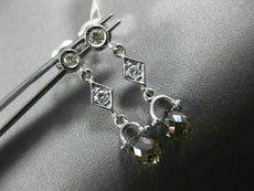 ESTATE .74CT DIAMOND & SMOKEY TOPAZ 14KT WHITE GOLD 3D ETOILE HANGING EARRINGS
