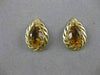 LARGE ANTIQUE PEAR CITRINE 14K YELLOW GOLD FILIGREE POST PUSHBACK EARRINGS 20X14