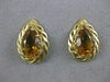 LARGE ANTIQUE PEAR CITRINE 14K YELLOW GOLD FILIGREE POST PUSHBACK EARRINGS 20X14