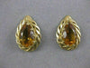 LARGE ANTIQUE PEAR CITRINE 14K YELLOW GOLD FILIGREE POST PUSHBACK EARRINGS 20X14
