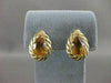 LARGE ANTIQUE PEAR CITRINE 14K YELLOW GOLD FILIGREE POST PUSHBACK EARRINGS 20X14