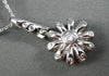 ANTIQUE LARGE .30CT DIAMOND 14K WHITE GOLD 3D SUN FLOWER ETOILE PENDANT #1885