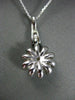 ANTIQUE LARGE .30CT DIAMOND 14K WHITE GOLD 3D SUN FLOWER ETOILE PENDANT #1885