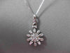 ANTIQUE LARGE .30CT DIAMOND 14K WHITE GOLD 3D SUN FLOWER ETOILE PENDANT #1885