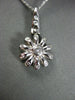 ANTIQUE LARGE .30CT DIAMOND 14K WHITE GOLD 3D SUN FLOWER ETOILE PENDANT #1885