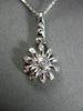 ANTIQUE LARGE .30CT DIAMOND 14K WHITE GOLD 3D SUN FLOWER ETOILE PENDANT #1885