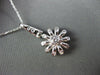 ANTIQUE LARGE .30CT DIAMOND 14K WHITE GOLD 3D SUN FLOWER ETOILE PENDANT #1885