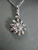 ANTIQUE LARGE .30CT DIAMOND 14K WHITE GOLD 3D SUN FLOWER ETOILE PENDANT #1885