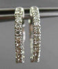 ESTATE .71CT DIAMOND 14KT WHITE GOLD CLASSIC DOUBLE SIDED FILIGREE HOOP EARRINGS