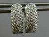 ESTATE .53CT DIAMOND 14KT WHITE GOLD 3D OVAL MULTI ROW HUGGIE HOOP EARRINGS 5mm