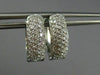 ESTATE .53CT DIAMOND 14KT WHITE GOLD 3D OVAL MULTI ROW HUGGIE HOOP EARRINGS 5mm