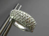 ESTATE .53CT DIAMOND 14KT WHITE GOLD 3D OVAL MULTI ROW HUGGIE HOOP EARRINGS 5mm