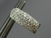 ESTATE .53CT DIAMOND 14KT WHITE GOLD 3D OVAL MULTI ROW HUGGIE HOOP EARRINGS 5mm