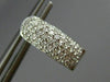 ESTATE .53CT DIAMOND 14KT WHITE GOLD 3D OVAL MULTI ROW HUGGIE HOOP EARRINGS 5mm