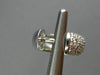 ESTATE .53CT DIAMOND 14KT WHITE GOLD 3D OVAL MULTI ROW HUGGIE HOOP EARRINGS 5mm