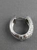 ESTATE .53CT DIAMOND 14KT WHITE GOLD 3D OVAL MULTI ROW HUGGIE HOOP EARRINGS 5mm
