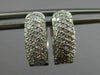 ESTATE .53CT DIAMOND 14KT WHITE GOLD 3D OVAL MULTI ROW HUGGIE HOOP EARRINGS 5mm