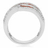 LARGE 5.23CT ROUND DIAMOND & AAA ORANGE SAPPHIRE 14K WHITE GOLD ANNIVERSARY RING