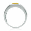 ESTATE 1.59CT ROUND & BAGUETTE DIAMOND & AAA SAPPHIRE 14KT 2 TONE GOLD MENS RING