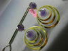 ESTATE LARGE 15CT AAA AMETHYST 14KT YELLOW GOLD MULTI CIRCULAR HANGING EARRINGS