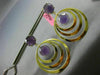 ESTATE LARGE 15CT AAA AMETHYST 14KT YELLOW GOLD MULTI CIRCULAR HANGING EARRINGS