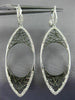ESTATE LARGE .57CT DIAMOND 14K WHITE GOLD SPIDER WEB LEVER BACK HANGING EARRINGS
