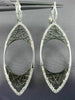ESTATE LARGE .57CT DIAMOND 14K WHITE GOLD SPIDER WEB LEVER BACK HANGING EARRINGS