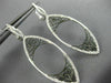 ESTATE LARGE .57CT DIAMOND 14K WHITE GOLD SPIDER WEB LEVER BACK HANGING EARRINGS