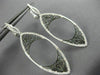 ESTATE LARGE .57CT DIAMOND 14K WHITE GOLD SPIDER WEB LEVER BACK HANGING EARRINGS