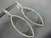 ESTATE LARGE .57CT DIAMOND 14K WHITE GOLD SPIDER WEB LEVER BACK HANGING EARRINGS