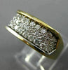 ESTATE WIDE .93CT DIAMOND 18K WHITE & YELLOW GOLD THREE ROW RECTANGULAR RING 138