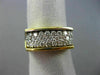 ESTATE WIDE .93CT DIAMOND 18K WHITE & YELLOW GOLD THREE ROW RECTANGULAR RING 138