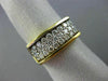 ESTATE WIDE .93CT DIAMOND 18K WHITE & YELLOW GOLD THREE ROW RECTANGULAR RING 138