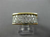ESTATE WIDE .93CT DIAMOND 18K WHITE & YELLOW GOLD THREE ROW RECTANGULAR RING 138