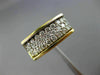 ESTATE WIDE .93CT DIAMOND 18K WHITE & YELLOW GOLD THREE ROW RECTANGULAR RING 138