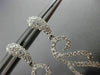 ESTATE LARGE 1.19CT ROUND DIAMOND 18KT WHITE GOLD 3D WAVE LEAF HANGING EARRINGS