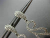 ESTATE LARGE 1.19CT ROUND DIAMOND 18KT WHITE GOLD 3D WAVE LEAF HANGING EARRINGS