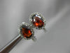 ESTATE 2.11CT DIAMOND & GARNET 14KT WHITE GOLD OVAL HALO FILIGREE HEART EARRINGS